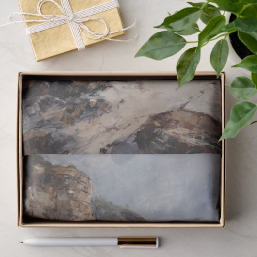 Rustieke Kustkliffen Landschapsschilderij Decoupag Tissuepapier (Geschenk)