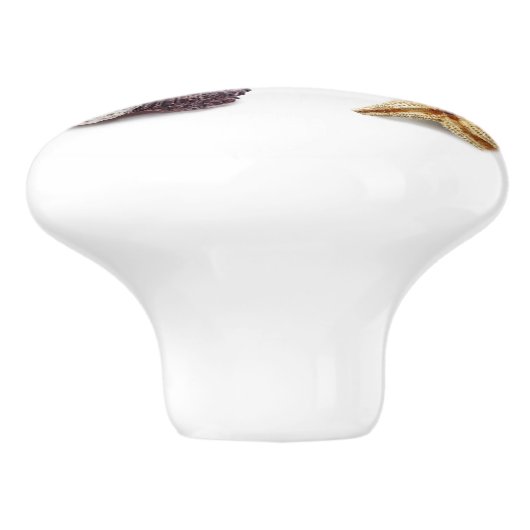 Rustieke kuststrand chique zeeschelp zeesterren keramische knop (Zijkant)