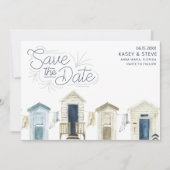 Rustieke Kuststrand trouwfoto Save the Date (Voorkant)