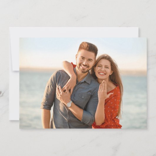 Rustieke Kuststrand trouwfoto Save the Date (Achterkant)