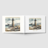 Rustieke kustvuurtoren badstrand bruiloft gastenboek (Volledig)