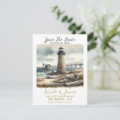 Rustieke Kustvuurtoren Kustkust Kustkust Seizoen S Kaart (Staand voorkant)