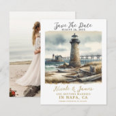 Rustieke Kustvuurtoren Kustkust Kustkust Seizoen S Kaart (Voorkant / Achterkant)