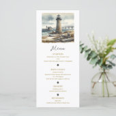 Rustieke Kustvuurtoren Zeekust Strand Menu (Staand voorkant)