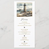 Rustieke Kustvuurtoren Zeekust Strand Menu (Voorkant)