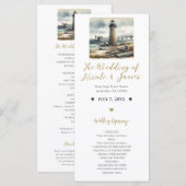 Rustieke Kustvuurtoren Zeestrandprogramma Programmakaart (Voorkant / Achterkant)