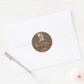 Rustieke laars bruisende bruiloft feest bedankt st ronde sticker (Envelop)