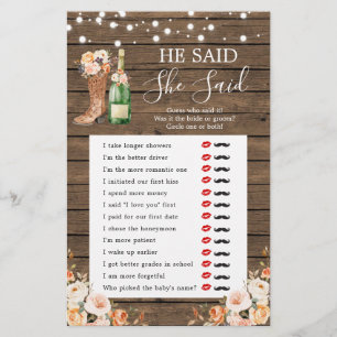 Rustieke laarzen & bubbels Hij zei dat ze spel zei