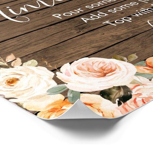 Rustieke laarzen & Bubbly Vrijgezellenfeest Mimosa Poster (Hoek)