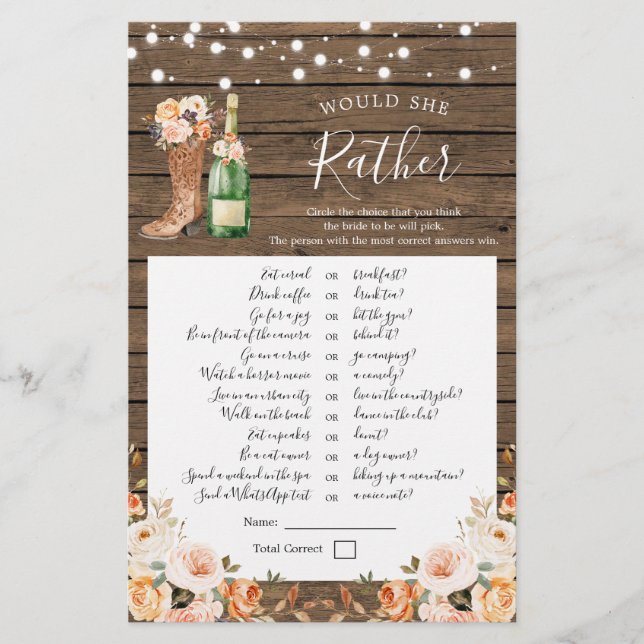 Rustieke laarzen & Bubbly zou ze liever gamen (Voorkant)