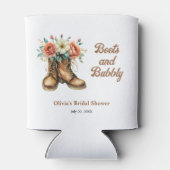 Rustieke laarzen en bruisende western bruidsborrel blikjeskoeler (Achterkant)