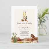 Rustieke laarzen en Bubble Country Vrijgezellenfee Kaart (Staand voorkant)