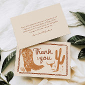 Rustieke laarzen en bubble hand getrokken dank u bedankkaart