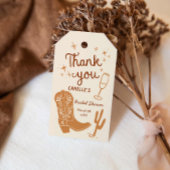 Rustieke laarzen en bubble hand getrokken dank u cadeaulabel