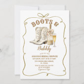 Rustieke laarzen en Bubble Vrijgezellenfeest Kaart (Voorkant)