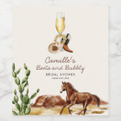 Rustieke laarzen en Bubble Vrijgezellenfeest Wijn Etiket (Enkel label)