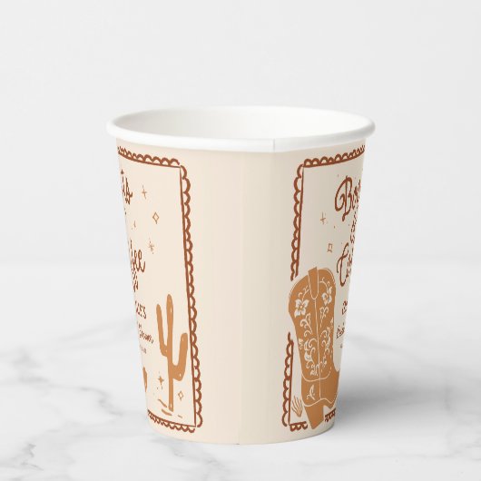 Rustieke laarzen en koffie Vrijgezellenfeest Papie Papieren Bekers (Rechts)