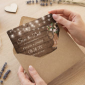 Rustieke laarzen Floral String Lights Bruiloft Save The Date