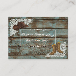 Rustieke Laarzen & Lace Wedding RSVP Kaart