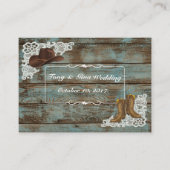 Rustieke Laarzen & Lace Wedding RSVP Kaart (Voorkant)