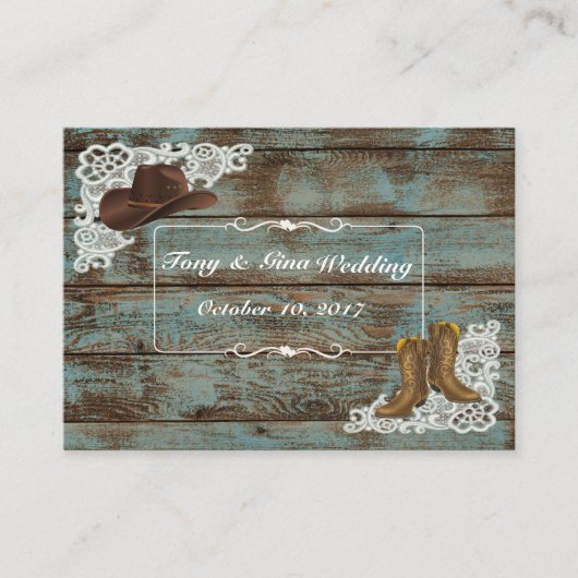 Rustieke Laarzen & Lace Wedding RSVP Kaart (Voorkant)