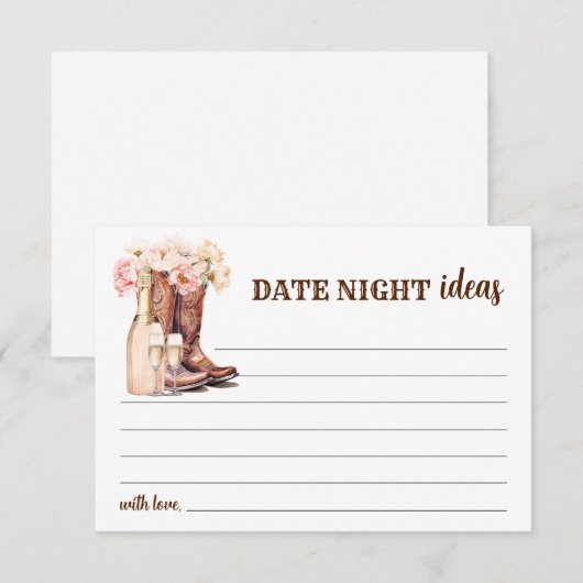 Rustieke laarzen Vrijgezellenfeest bruid date nach Advieskaart (Voorkant / Achterkant)