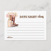 Rustieke laarzen Vrijgezellenfeest bruid date nach Advieskaart (Voorkant)