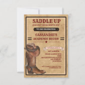 Rustieke laarzen Western Cowboy Afstuderen Kaart (Voorkant)