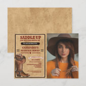 Rustieke laarzen Western Cowboy Afstuderen Kaart (Voorkant / Achterkant)