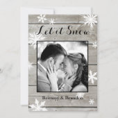 Rustieke 'Laat het Sneeuwen' Kerst Fotokaart Feestdagenkaart (Voorkant)