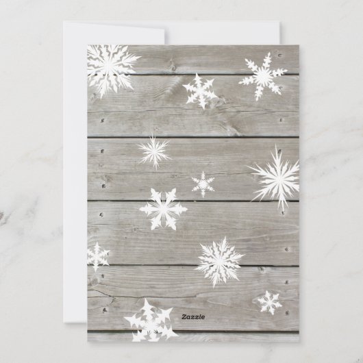 Rustieke 'Laat het Sneeuwen' Kerst Fotokaart Feestdagenkaart (Achterkant)