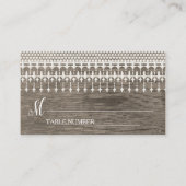 Rustieke  Lace Barn Wood Script Typografie Plaatskaartje (Achterkant)