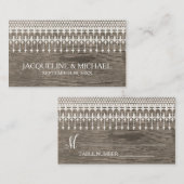 Rustieke  Lace Barn Wood Script Typografie Plaatskaartje (Voorkant / Achterkant)