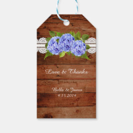 Rustieke Lace Blue Hydrangea bruiloft gunst cadeau Cadeaulabel