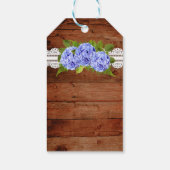 Rustieke Lace Blue Hydrangea bruiloft gunst cadeau Cadeaulabel (Achterkant)