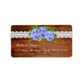 Rustieke Lace Blue Hydrangea retour adreslabels Etiket (Voorkant)