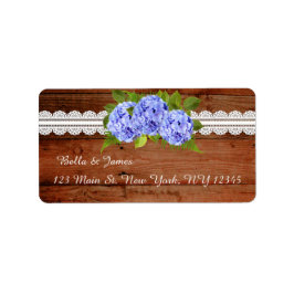 Rustieke Lace Blue Hydrangea retour adreslabels Etiket