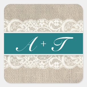 Rustieke Lace & Burlap Look Stickers - Oasis