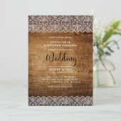 Rustieke Lace Country Barn Boerderij Bruiloft Kaart (Staand voorkant)