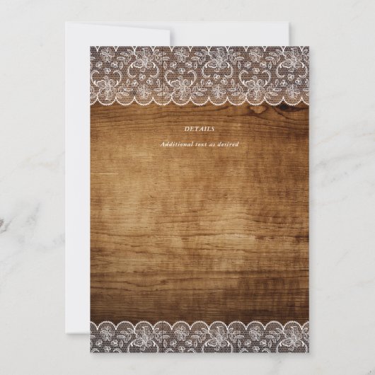 Rustieke Lace Country Barn Boerderij Bruiloft Kaart (Achterkant)