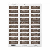 Rustieke Lace Country Wood bruiloft Adresetiketten Etiket (Full Sheet)