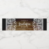 Rustieke Lace Graduation Party Waterfles Label Waterfles Etiket (Enkel label)