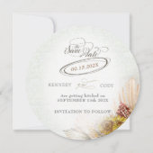 Rustieke Lace Rust Boho Bruiloft Save The Date (Voorkant)