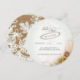 Rustieke Lace Rust Boho Bruiloft Save The Date