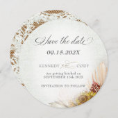 Rustieke Lace Rust Boho Bruiloft Save The Date (Voorkant / Achterkant)