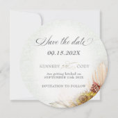 Rustieke Lace Rust Boho Bruiloft Save The Date (Voorkant)