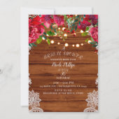 Rustieke Lace & String Lights Holiday Vrijgezellen Kaart (Voorkant)