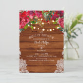 Rustieke Lace & String Lights Holiday Vrijgezellen Kaart (Staand voorkant)