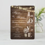 Rustieke Ladder en Lichten Liefde Bruiloft Kaart (Staand voorkant)