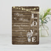 Rustieke Ladder en Lichten Liefde Bruiloft Kaart (Staand voorkant)